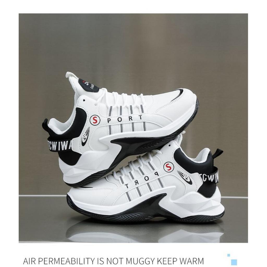 Men's Low Top and High Top Sports Shoes -Breathable PU Upper and Lace Up Design, Suitable for Running, Fitness and Daily Wear, Basketball Shoes