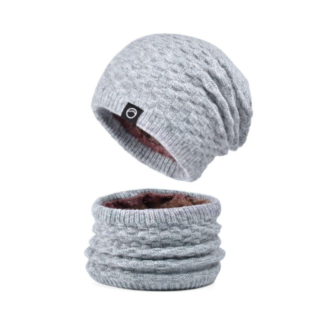 Cold Proof Women Warm Knitted Hat Neck Warmer Winter Hat Mask Scarf  Women