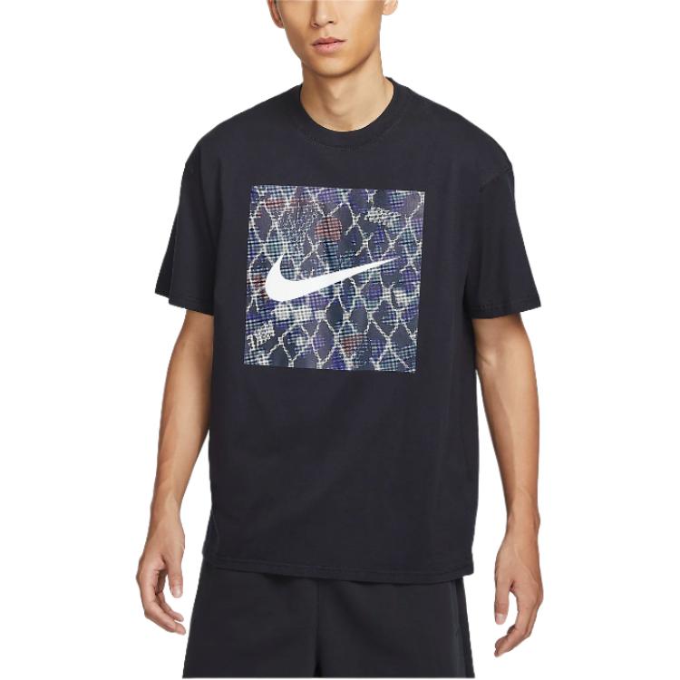 

Nike Мужская футболка с коротким рукавом, хлопок, свободного кроя, с круглым вырезом, для баскетбола, черная HF6186-010 L