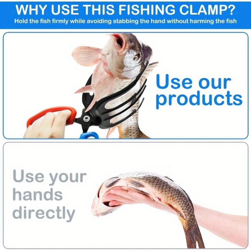 1pc Fish Gripper Fish Grabber Tool Metal FishGrippers for Fishing 3 Claw Fish Grips Anti-SlipFishing Pliers Gripper Control Clamp Claw FishPliers