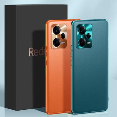Luxury Plain PU Leather Case For Redmi Note 12 Pro Plus Shockproof Metal Lens Protection Back Cover Bumper for Xiaomi Redmi Note 12 Pro 5G