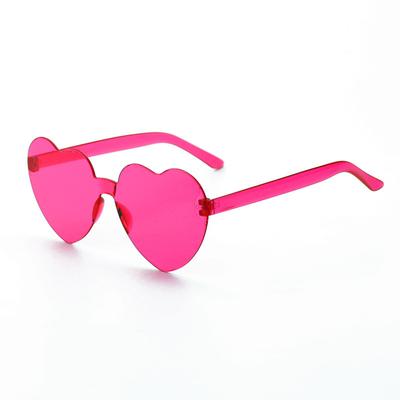 Colorful Heart-Shaped Sunglasses, Candy-Colored Peach Heart Sunglasses, Integrated Love Glasses, Taken At The Ball.