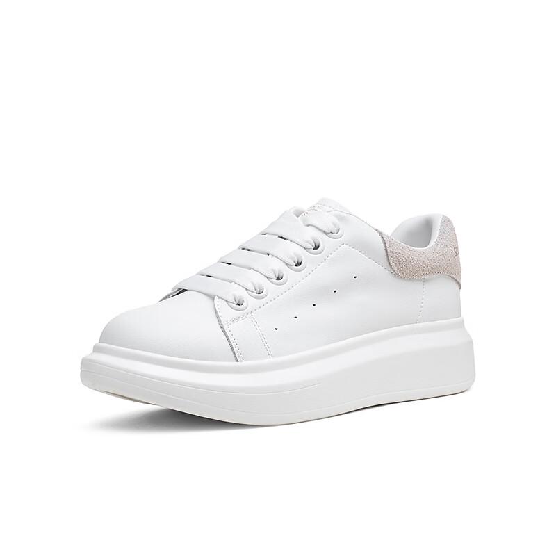 Trendy Street Casual White Sneakers for Women