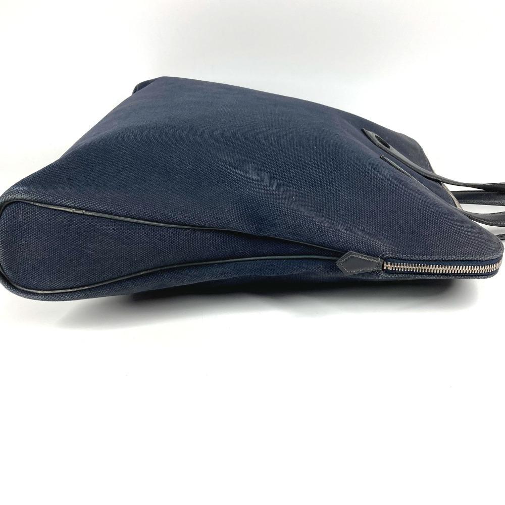 HERMES Duffle Bag Sac Iboo GM Tote Bag Hand Bag Leather/Canvas Black/Navy