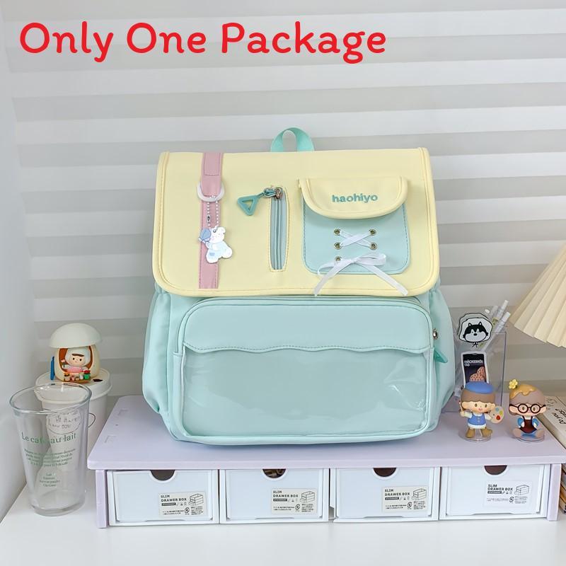 

School Style College Backpack With Fabric For Girls Education Use зелений