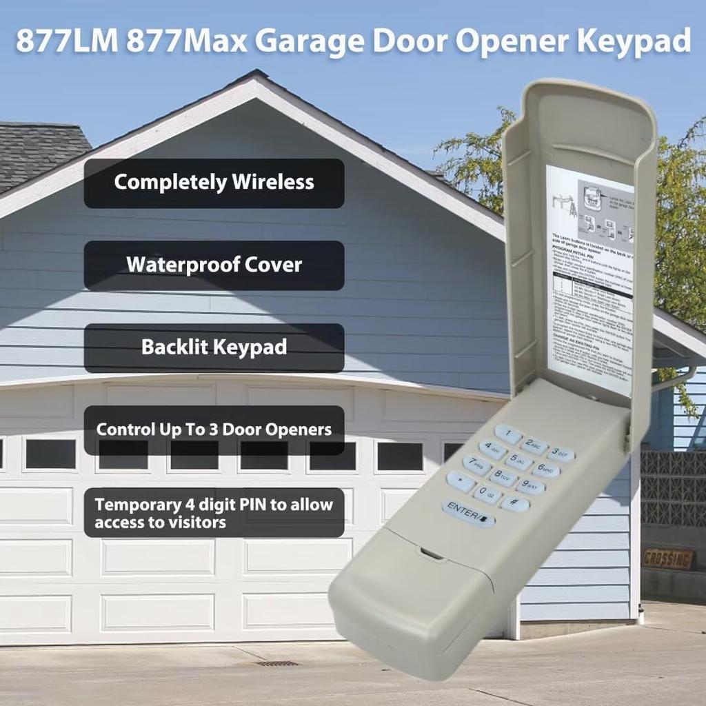 2024 New Garage Door Wireless Keypad 315 390MHz Door Opener Remote for Craftsman 139.18750 139.30498 139.30499 139.3050 139.53680 139.53681 139.53684