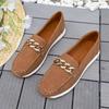 Soft Sole Slip-on Women's Loafers Fashion Chain Decors Anti-slip Casual Shoes for Women Office Ladies Comfortable Flat Footwear