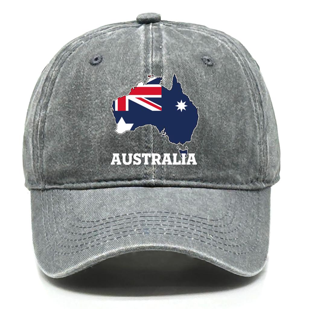 Flag of Australia Print Snapback Baseball Hat Australia Map Man Caps Breathable Lightweight Adjustable Caps For Mountaineering