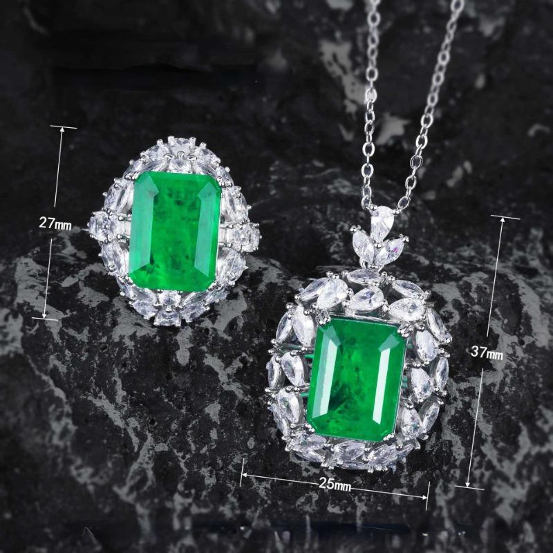 Sace Gems Klasický zirkonový prsten ze slitiny mědi Náhrdelník Soupravy šperků Dárky na svatbu