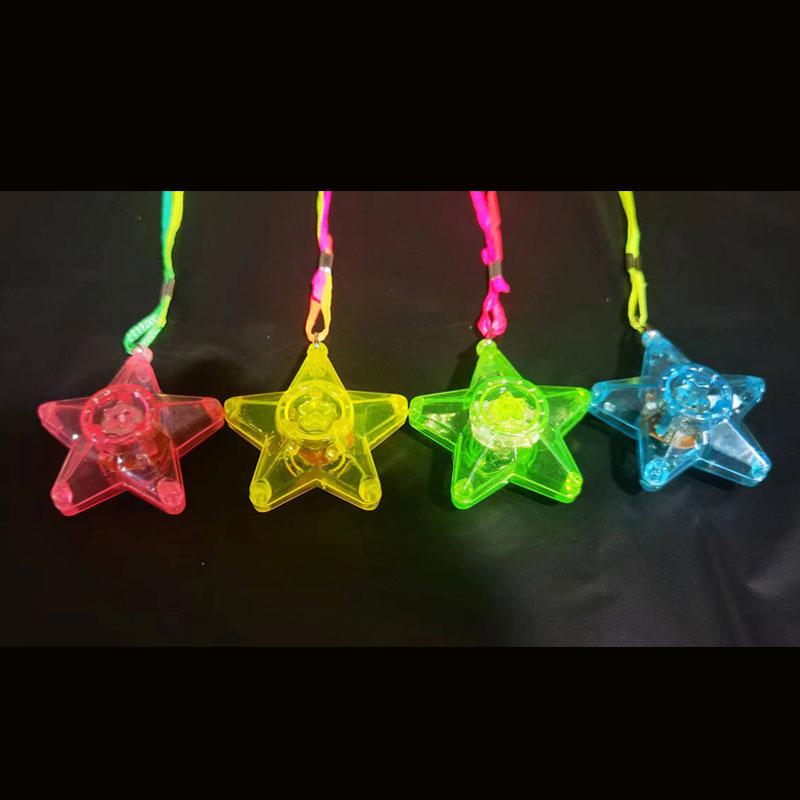 

20pcs LED Light Up Necklace Pendants Star and Heart Shape Necklace Glow Luminous Necklace Kids Girls Led Flashing Necklace Party 20pcs