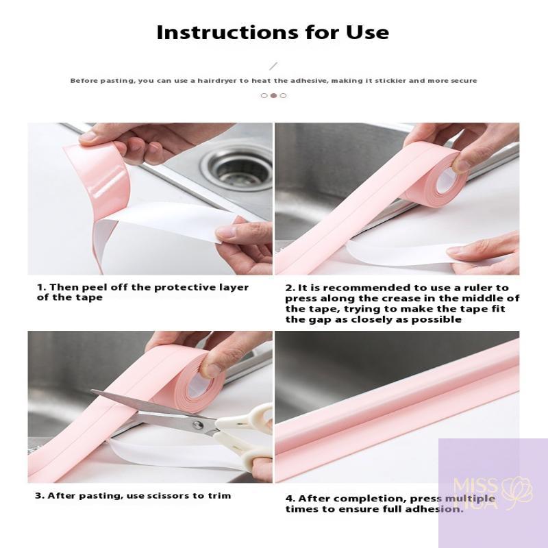 1 Rolle Küchen Anti-Schimmel- und Wasserdichtes Band Feuchtigkeitsbeständiger Küchen- und Badezimmer Spülenaufkleber