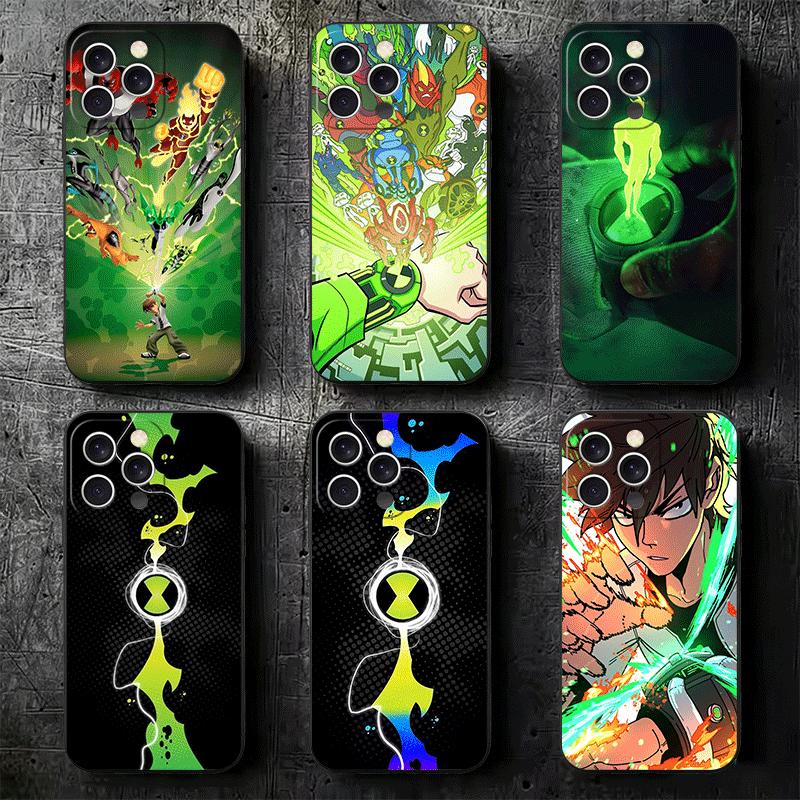 Cartoon Ben 10 Soft Phone Case for iPhone 16 16E 17 Air 15 Pro Max 14 Plus 13 Mini 11 12 7 Black Cover Back Shell