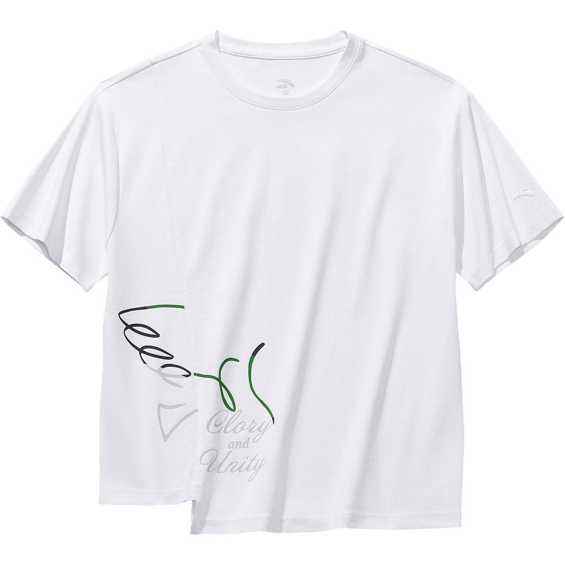 Anta Breathable Loose Fit Versatile Letter Casual Short Sleeve T-Shirt Women tops 162628117-1 S