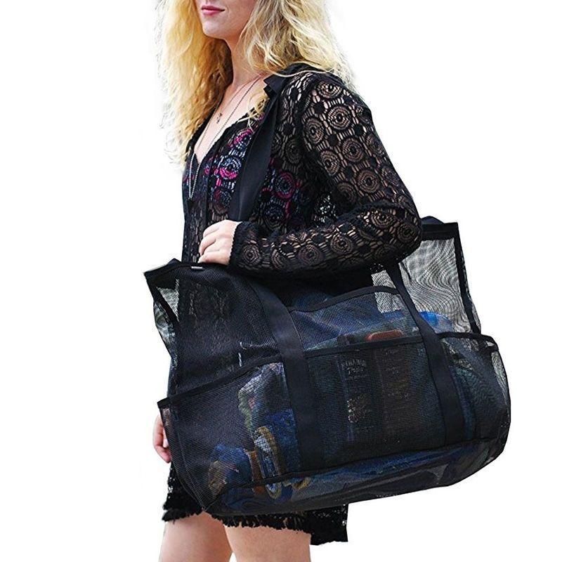 Pockets Summer Large Beach Bag For Towels Mesh Durable Travel Handbag Toys Organizer Waterproof Underwear Swimming Storage Bag