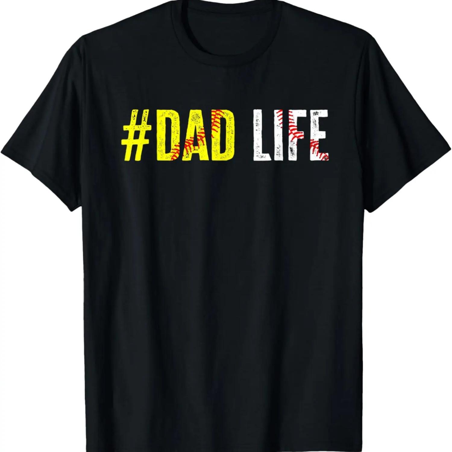 Mens Ball Dad Fathers Day Raising Ballers Softball Baseball T-Shirt S чёрный
