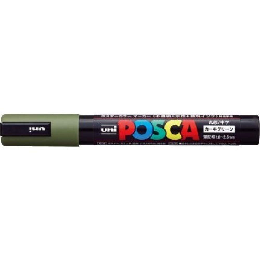 Mitsubishi Pencil Posca Medium Khaki of Tip, PC-5M, Green, PC5M.7 (Pack 10)