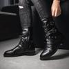 Herren Motorradstiefel Langer Schaft High Top Stiefel Modische und Vielseitige Motorradstiefel Super Coole Herrenstiefel Schnürstil