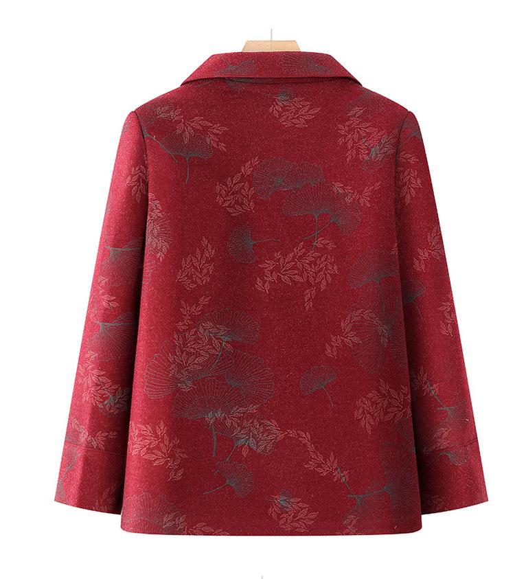 Grandma's High-End Autumn Wool Coat for Women, Turn-Down Collar, Perfect for Elderly and Middle-Aged Mothers
