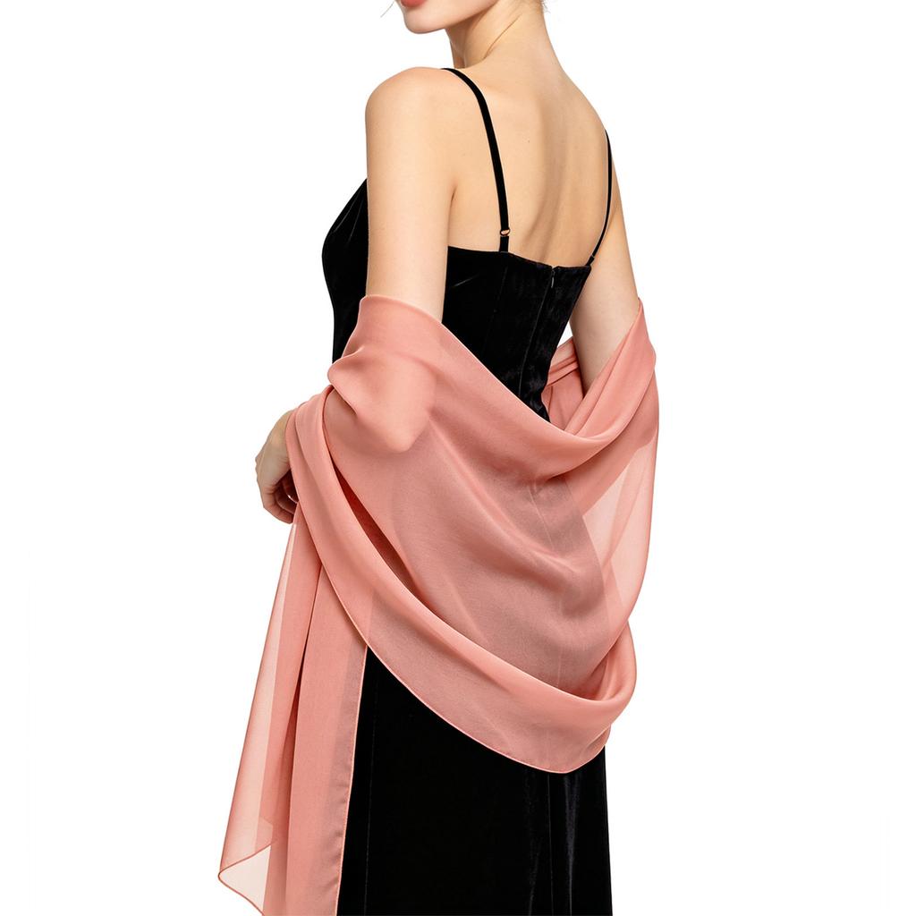 Elegante Sciarpa Leggera in Chiffon Trasparente Coprispalle da Sera per Donna Sciarpa Lunga Morbida per Matrimoni Eventi Formali Feste