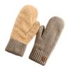 Warm Warm Gloves Thick Knit Mittens Fashion Double-Layer Mittens  Cold Weather