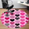1pc Heart Pattern Office Round Rug, Non-slip, Soft and Durable Office Rug for Interior Decoration, Perfect for Office, Beautiful Decoration yy26032406