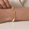 Adjustable Clasp Pearl Bracelet Elegant Chain Bracelet New Gold Plated Bracelet  Women Jewelry
