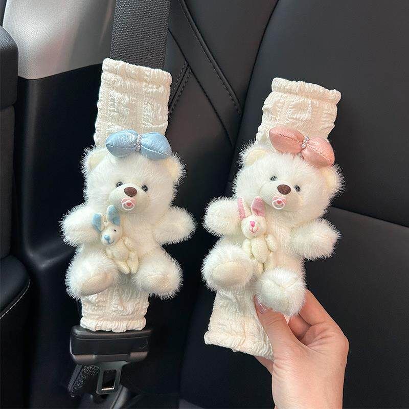 Car Seatbelt Shoulder Pad Anti-Neck-Strangling Cartoon Cute High-End Car Interior Decoration Car Child Protection Cover for Women