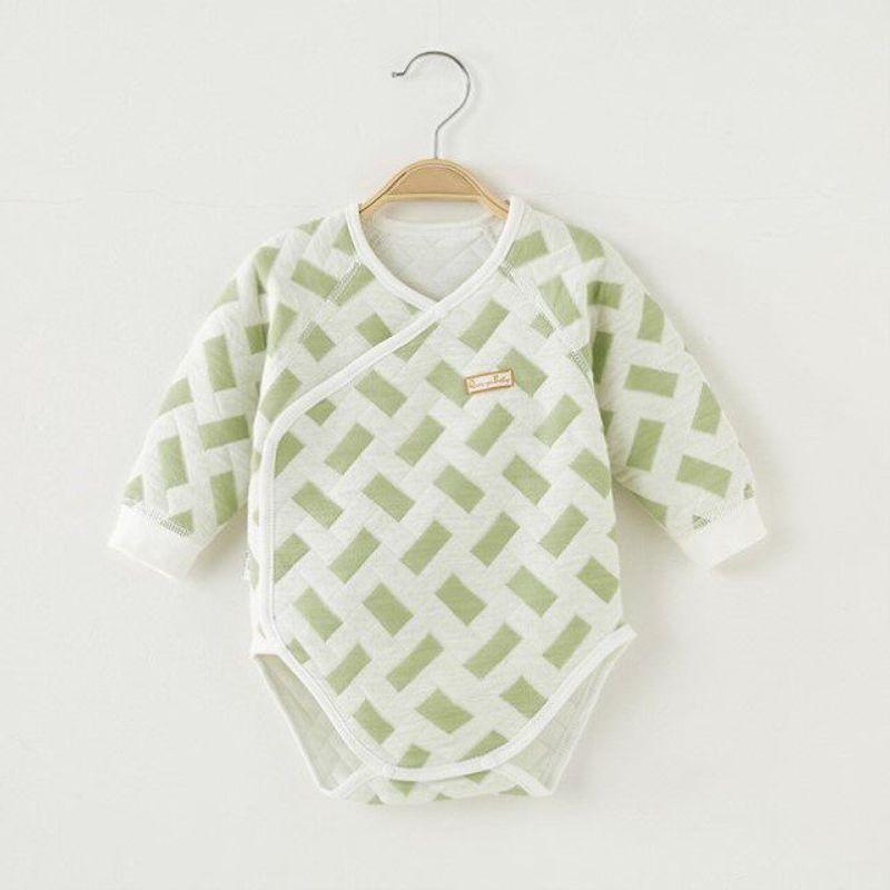 Baby Winter Thickened Outerwear Unisex Warm Padded Separate Romper Long-Sleeve Underwear Square Green-Nuz 80Cm-Ocx