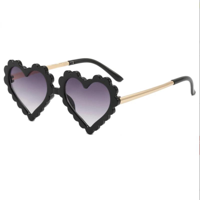 Children Heart Sun Shading Sunglasses Children Heart-Shaped Anti Ultraviolet Sunglasses Baby Love Glasses 6 Colors 0-8Years