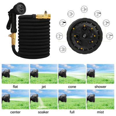 50/75/100Ft Expandable Garden Hose with 8 Functions Spray Nozzle Water Hose Expanding Water Pipe for Garden Irrigation Car Wash