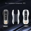 Diamond Metal Material Key Case For Porsche Cayenne Panamera Macan Cayman 718 911 Taycan Gloss Chrome Key Shell Car Key Case