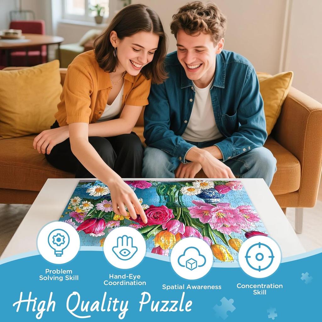 500 Piece Puzzle for Adults, Beautiful Flower Puzzles for Adults Senior, Age 12+, Tulip Rose Jigsaw Puzzles 500 Pieces, Challenging Puzzle Perfect