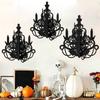 3D Paper Halloween Candle Holders Silhouettes Wall Hanging Decors Candlestick Chandelier Ornament Home Party Decoration