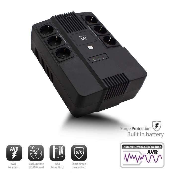 Ewent EW3945 alimentation d'énergie non interruptible 600 VA 1 sortie(s) CA Interactivité de ligne