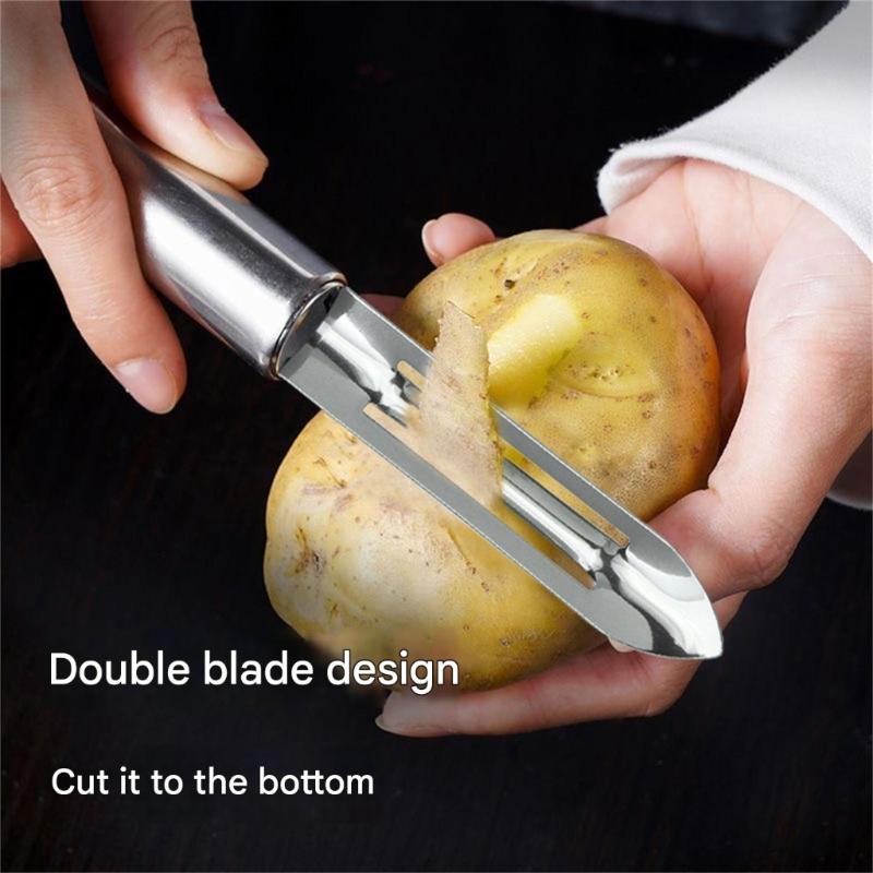 Stainless Steel Kitchen Peeler For Potatoes Vegetables Efficient Ergonomic Grip Peeling Device Kitchen Utensil
