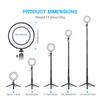 2Pack Desktop USB LED Video Lights Kit med 2 * Dimbar 6 Tommers LED Ring Light 5600K + 2 *