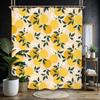 Miyotaa Lemon Fruit Shower Curtain Set 60Wx71H Inches Cute Yellow Plant Leaves Fresh Polyester Waterproof Cloth Bathroom Curtain