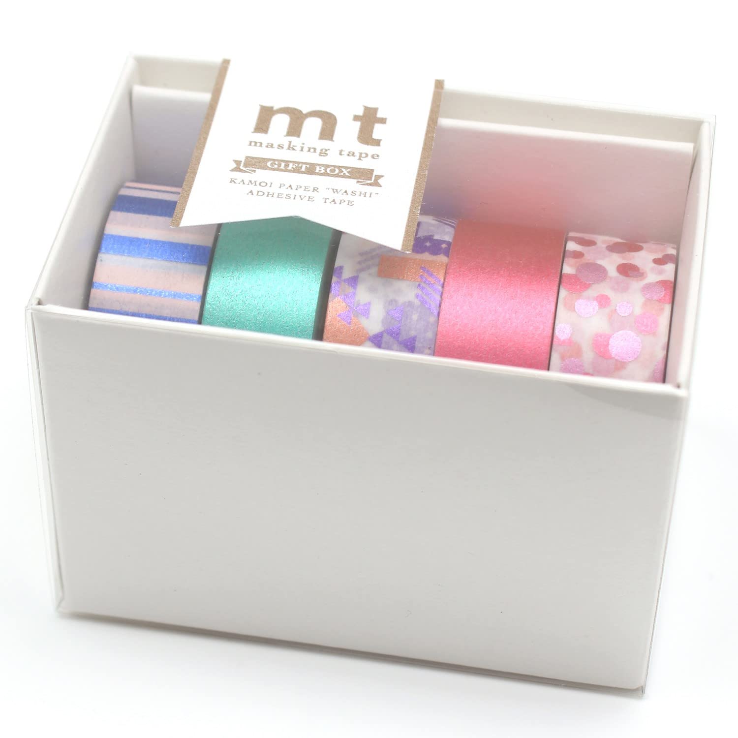 

Kamoi Kakoshi Masking Tape MT Gift Box Bright 15mm x 7m Set 5 Volume MT05G012