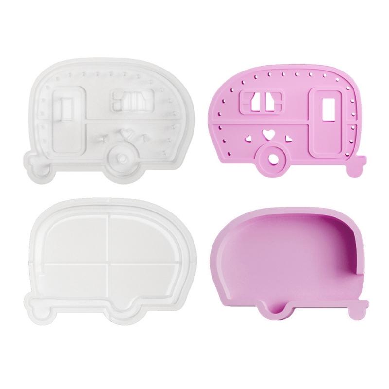 2Pcs Toy Bus Silicone Candle Stand Molds for Epoxy Resin Candle Holder Tealight Stand Bus Silicone Candlestick Molds