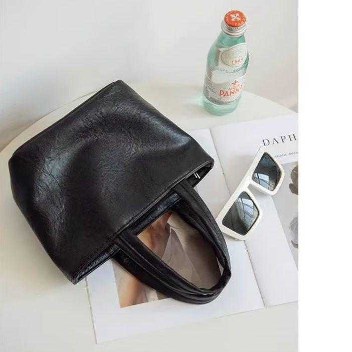 

Women s Mini Soft Leather Handbag: Cute Solid Color Fashion & Cosmetic Bag with Free Shipping Upgraded Zipper Closure + Lining чорний