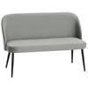 2-Seater Sofa, Modern Upholstered Couch with Metal and Wood Frame, Velvet-Like Fabric Cover, Gray