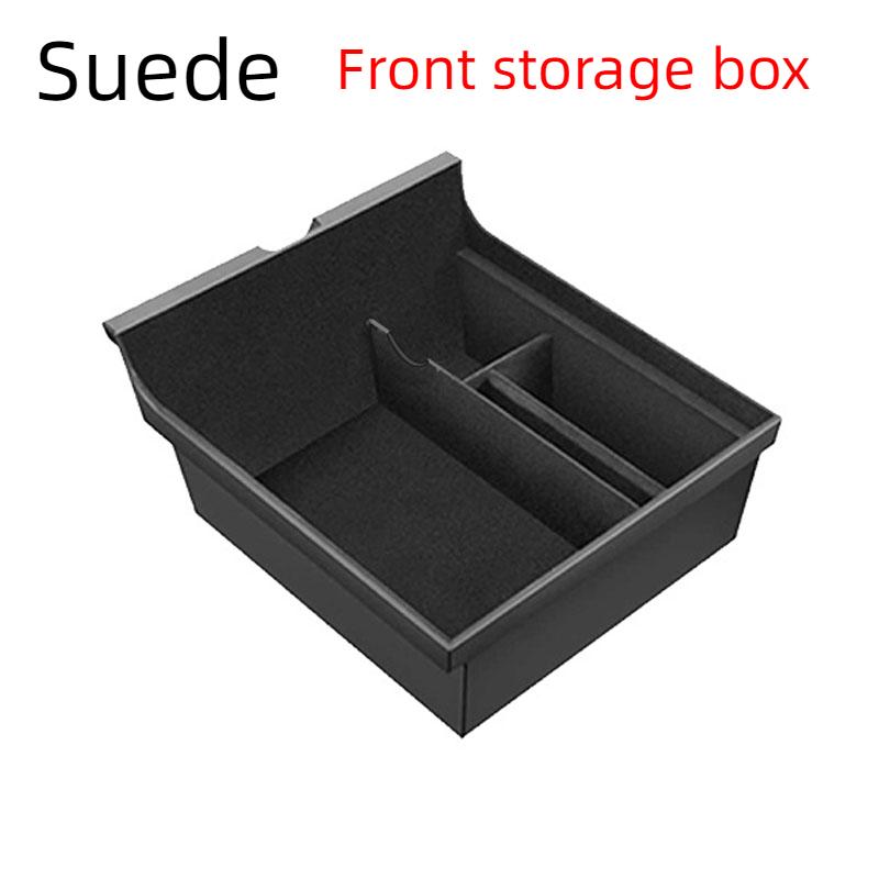 Car Central Armrest Console Box Suede Storage For Tesla Model 3 Y 2021-2023 Armrest Hidden Drawer Storage Box Accessories