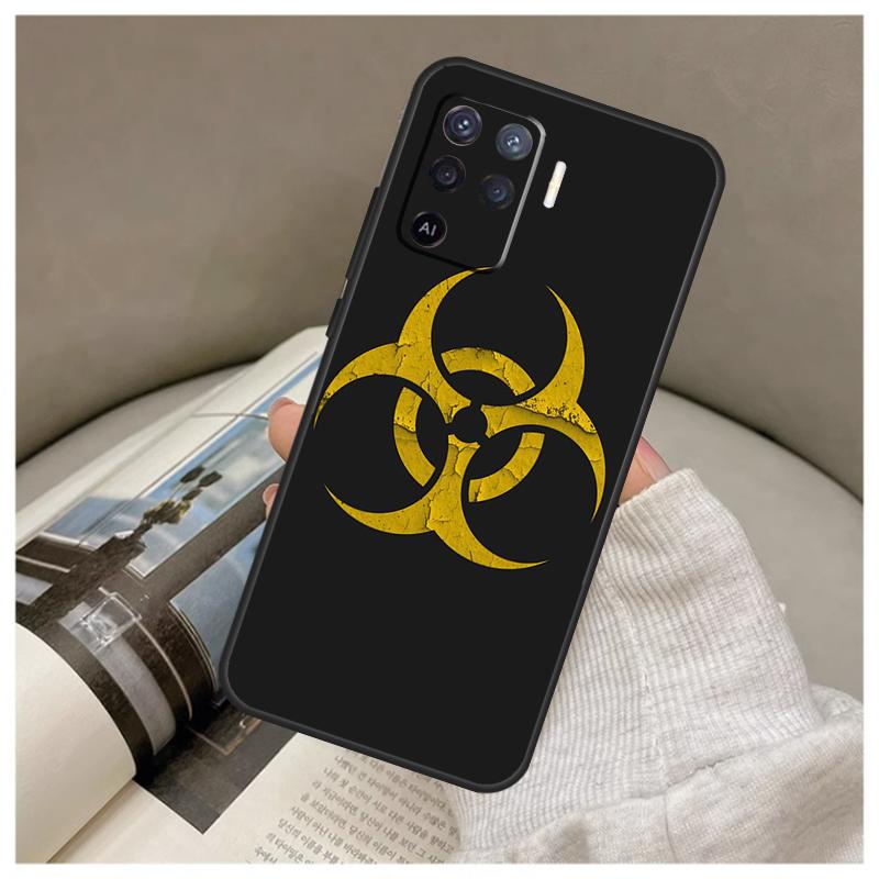 Biohazard Symbol Logo Case For Oppo A74 A94 A54 A18 A38 A58 A78 A98 A80 A60 A40 A96 A76 A16 A15 A17 A57 A77 A5 Pro