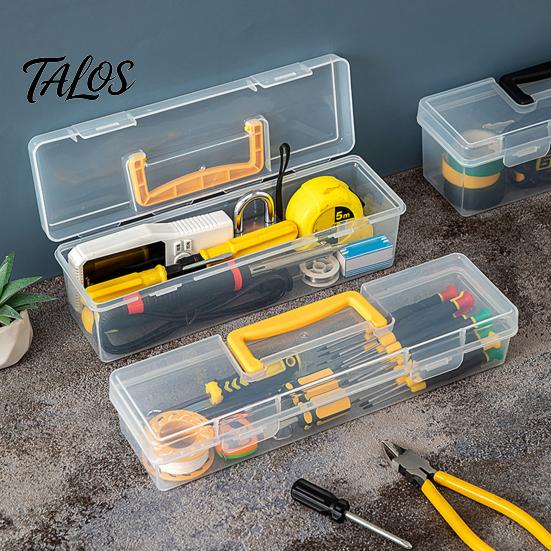 Talos Hardware Storage Box, with Handle Transparent Stackable Dust-Proof Organizer, for Tools Spices Art Supplies Office Accessories