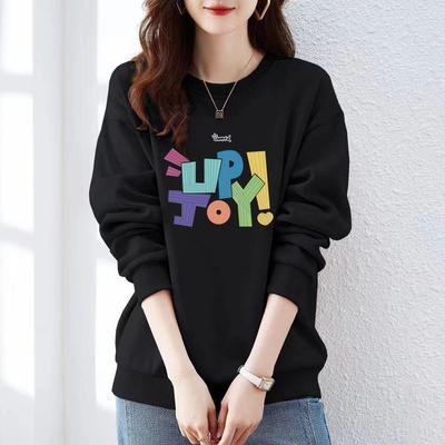 Mode Vintage Lockere Kapuzenpullover Damen Langarm Dickes Fleece Drop Shoulder Print Pullover Winter Freizeit Sweatshirt