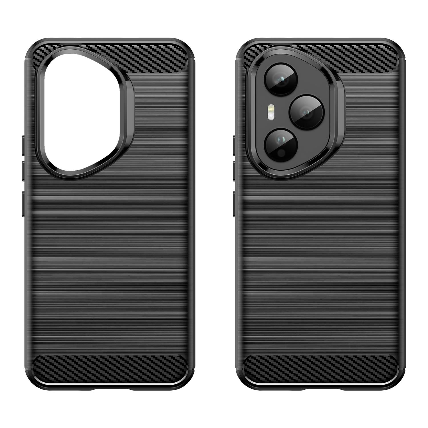 

For Honor 400 Pro 5G (Global) Case Protective Phone Cover Carbon Fiber Texture Brushed Blue