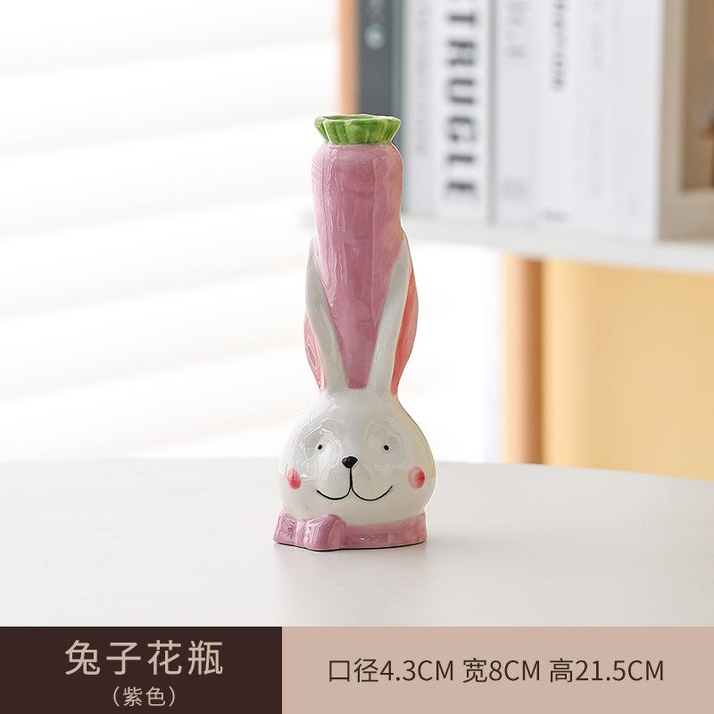 

Cute Cartoon Rabbit Ceramic Vase Living Room Ornaments Home Cute Animal Hydroponic Vase Plant Flowers Rabbit Vase Art Decoration