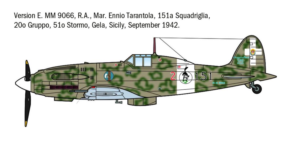 Italeri 1/72 WWII Italian Macchi MC.202 Folgore Ace Plastic Model Kit IT1481 (Airplane)