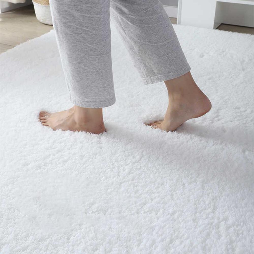 Tappetino da Bagno Shaggy Morbido Peluche Assorbente Acqua Antiscivolo Tappeto da Bagno Asciugatura Rapida Tappeto per Pavimento per Casa
