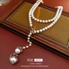 Flower Bird Pearl Retro Light Luxury Adjustable Collarbone Necklace